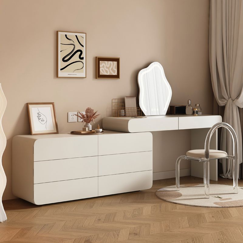 Scandinavian Vanity Set White Bedroom Mirror Vanity Dressing Table