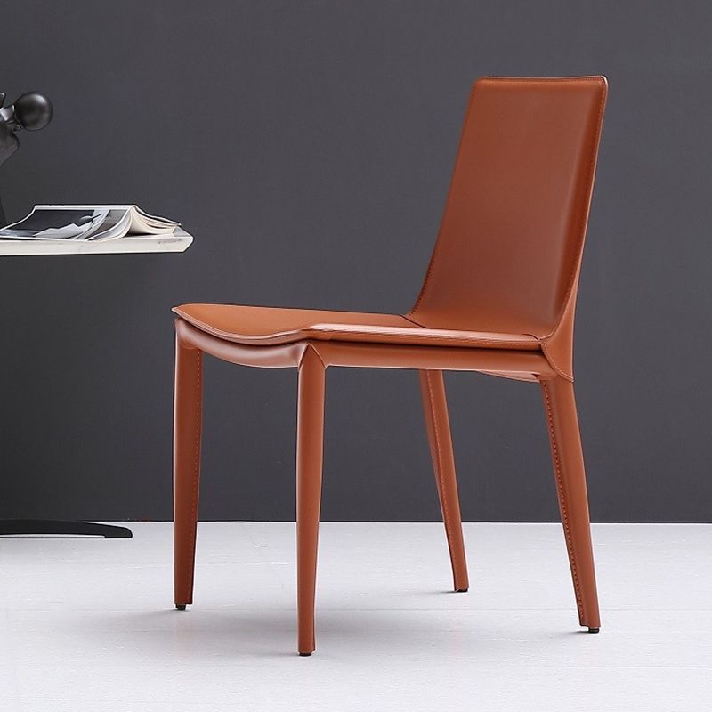 Silla de comedor sin brazos de cuero moderno que cena las sillas del metal para el uso del restaurante