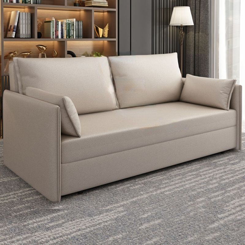 Contemporary Sofa Futon Bonded Leather Futon Sleeper Sofa with Storage