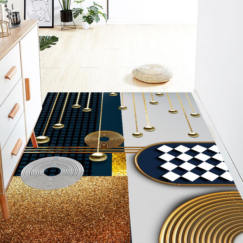 Farbblock Teppich Polyester Fläche Teppich Flecken widerstandsfähiger Teppich für Wohnzimmerdekoration