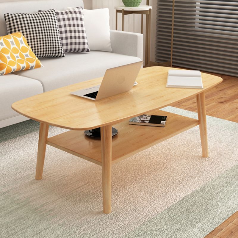 Modern 4 Legs Rectangular Coffee Table with Storage Cocktail Table