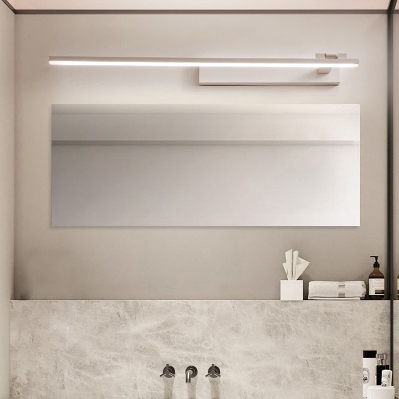 Metal Linear Shade Wall Sconce Modern Style 1 Light Mirror Wall Mounted Light Fixture