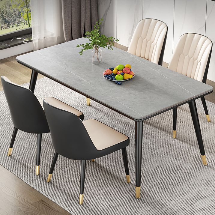 Tavolo da pranzo sinterizzato in pietra sinterizzato semplicità 4 gambe tavolo per sala da pranzo