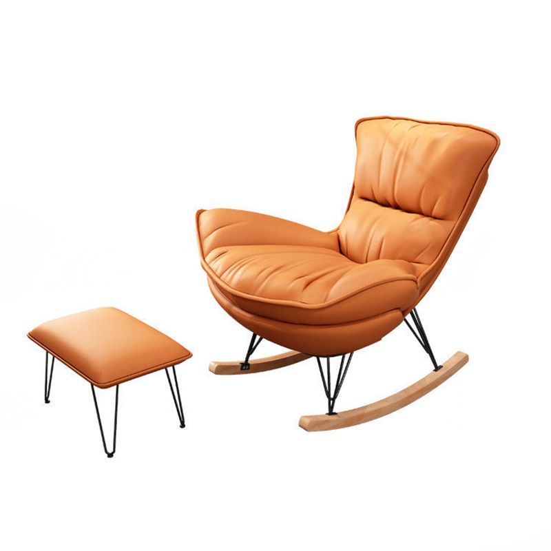 Modern Glider Upholstered Chair Tufted Cushions Rocking Accent Chair