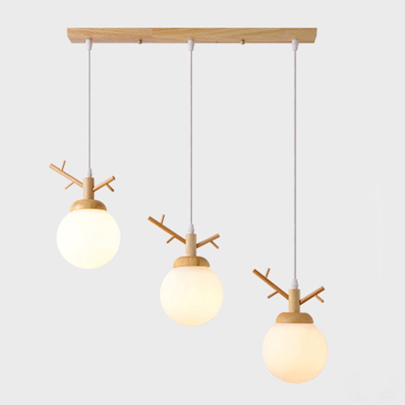 Globe Glass Hanging Lamp in moderne eenvoud houten hanglamp voor eetkamer