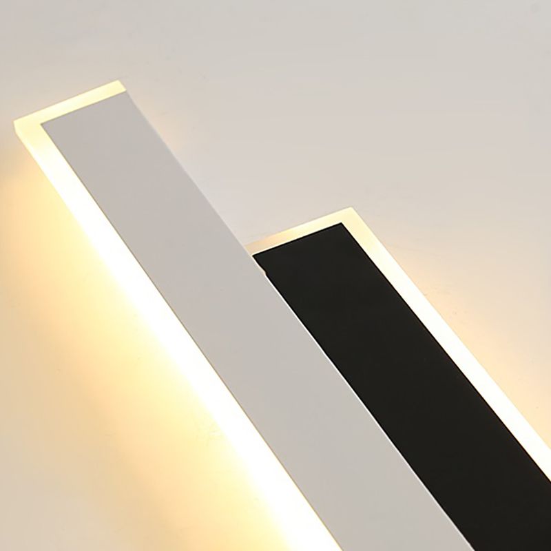 Contemporary Style Linear Wall Light Fixtures Metal 2 Lights Led Wall Mount Lamp