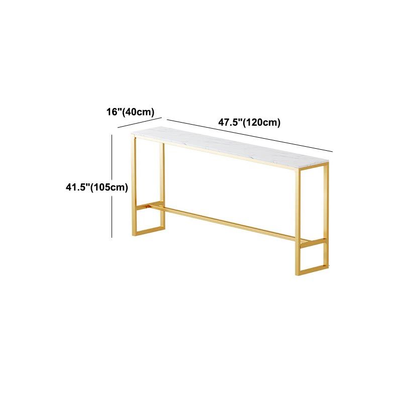 Glam Style Bar Table Gold Pedestal Pub Table for Living Room