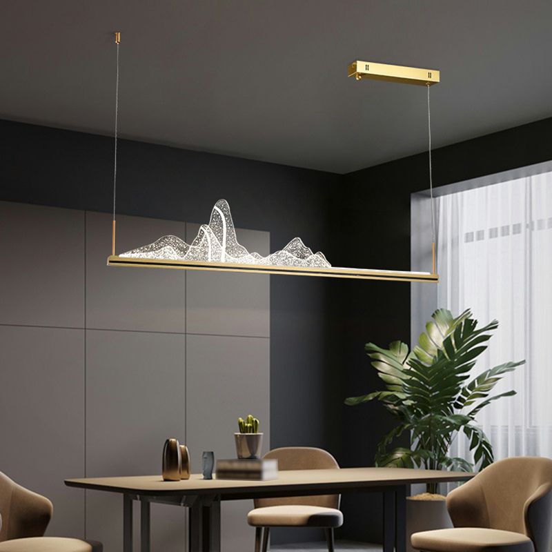 Contemporary Pendant Light for Kitchen Linear Island Pendant Light Metal 1-Light