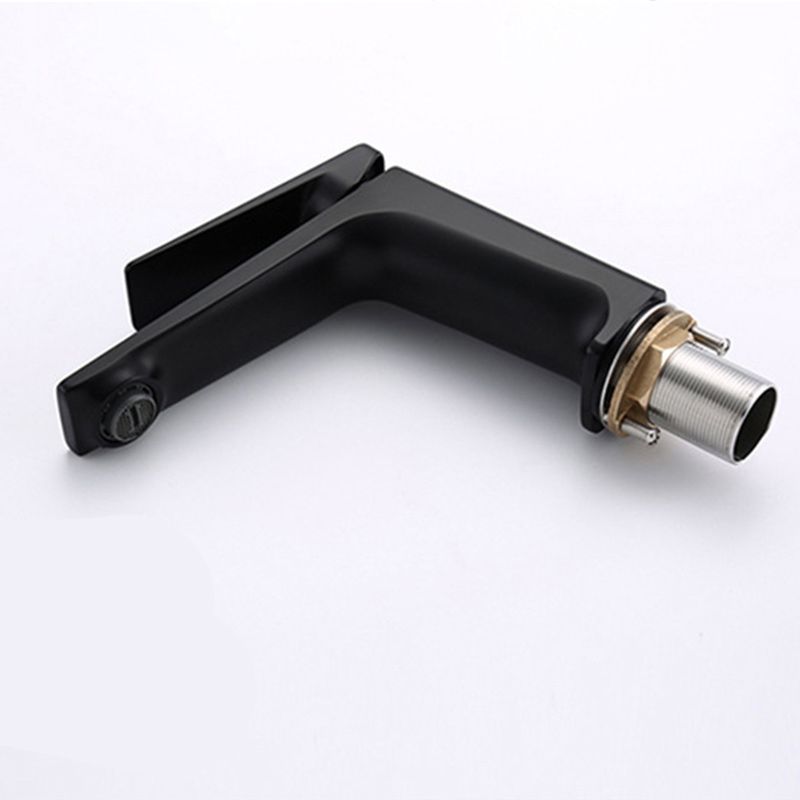 Modern Lavatory Faucet Brass Lever Handles Low Arc Bathroom Faucet
