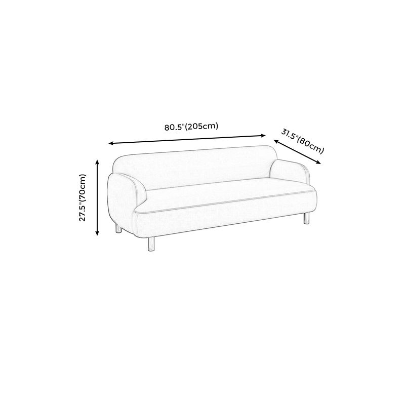 Scandinavian Recessed Arm Sofa Tight Back Settee for Living Room