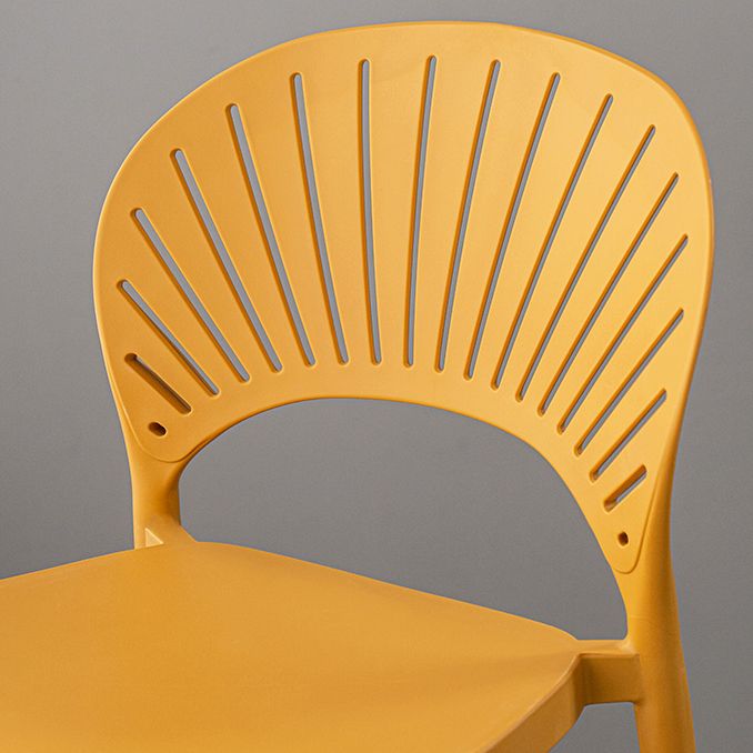 Backrest Armless Counter Stool Industrial Plastic Bar Stool with 4 Legs