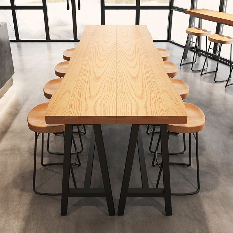 Industrial Style Rectangle Counter Table Wooden Counter Table for Restaurant