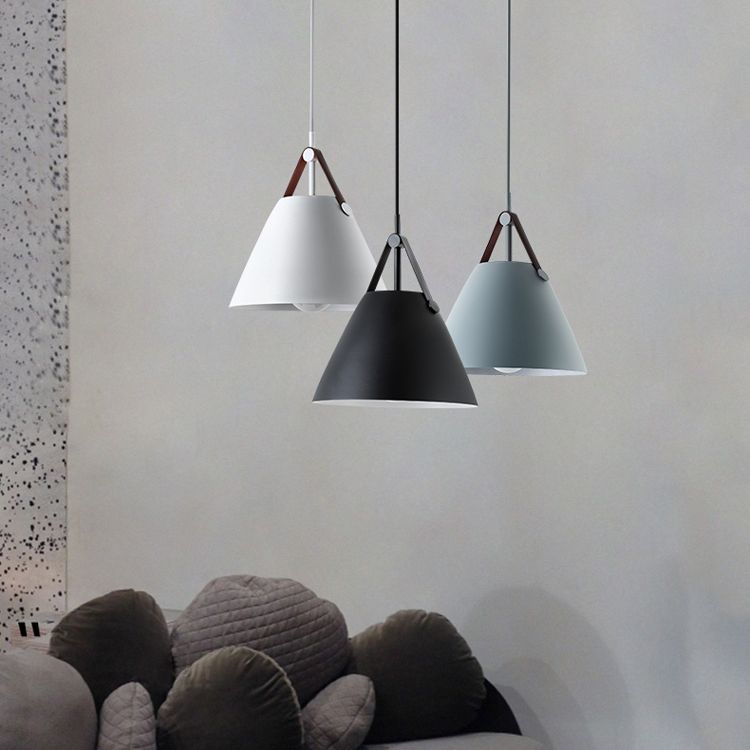 Modern Cone Hanging Ceiling Light Wrought Iron Pendant Light for Bedroom