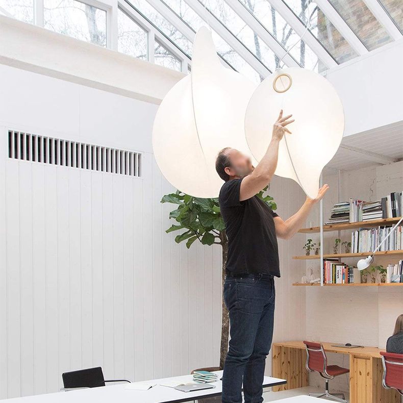 Silk moderne pendant nordique lumière 1-Light White suspendu plafond plafond pour salle à manger