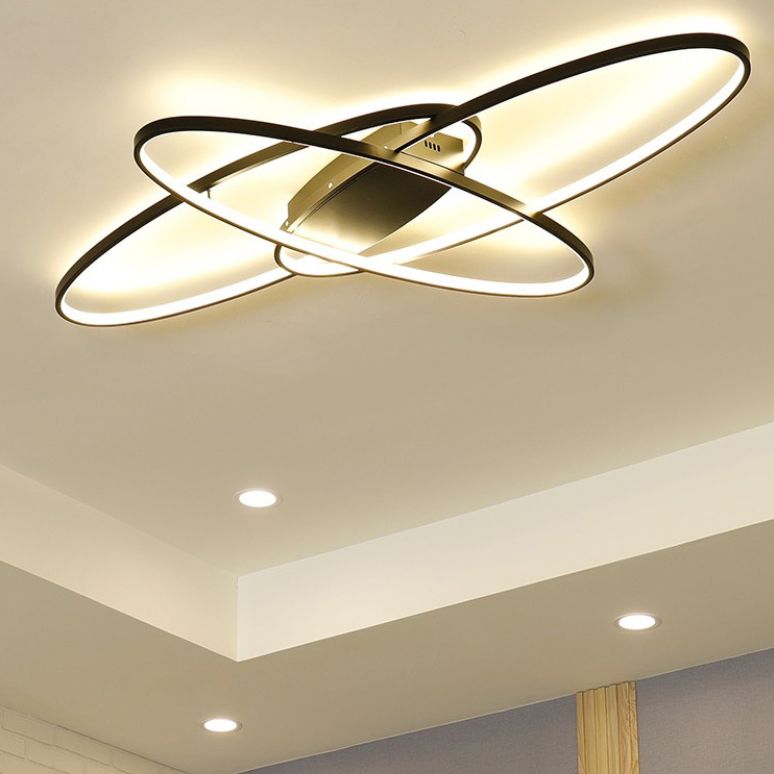 Lámparas semi empotradas con anillo de metal ligero de montaje semi empotrado con luces múltiples de estilo moderno
