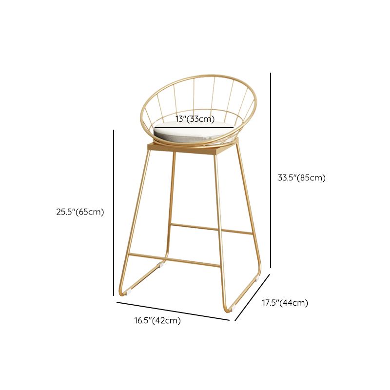 Upholstered Dining Stools Low Back Bar Stools with Metal Base