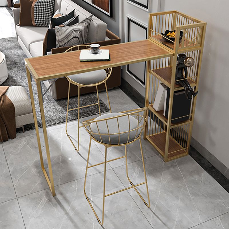 Contemporary Style Rectangle Bar Table Double Pedestal Bar Dining Table for Home