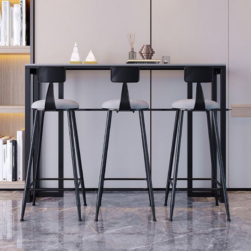 Modern 1/3/4/5 Pieces Bar Table Set Rectangle Stone Counter Table with Stools for Balcony