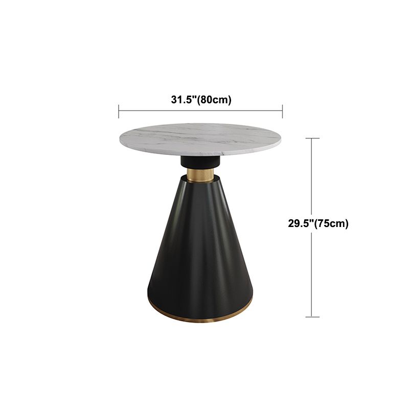 Metal Modern Round Indoor Table Sintered Stone Top Table for Kitchen and Dining Room