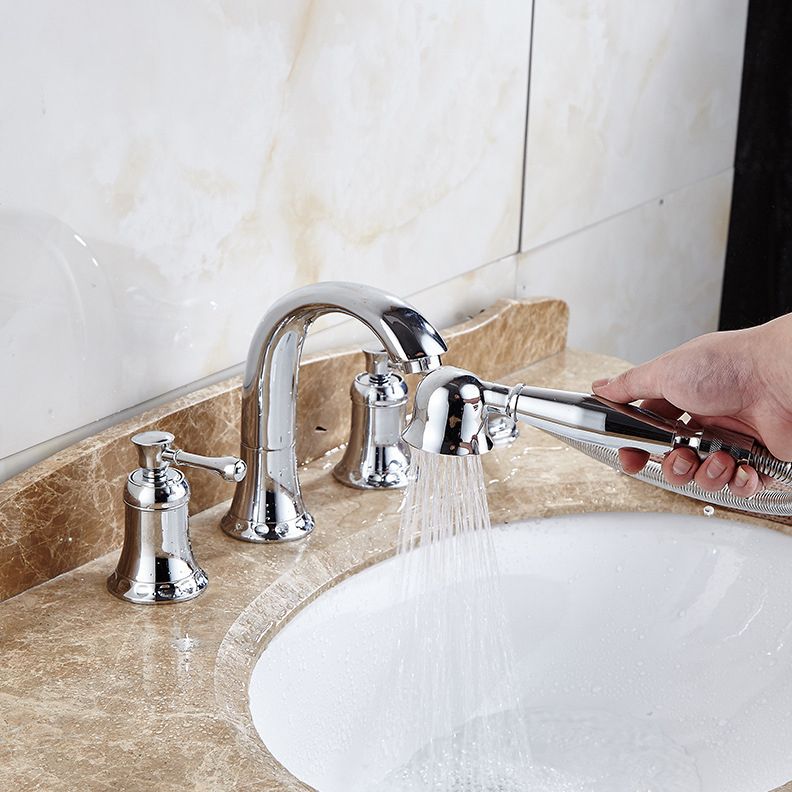 Glam Style Faucet Widespread Sink Faucet with 2 Lever Handles