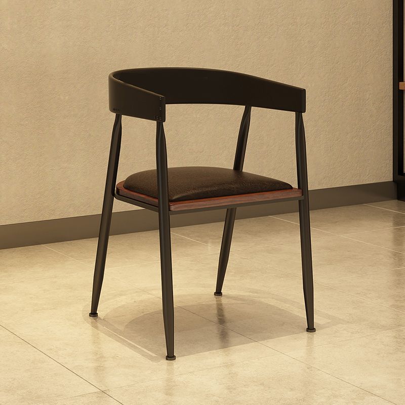 Industrial Metal Kitchen Dining Armchair Open Back Dining Side Chair