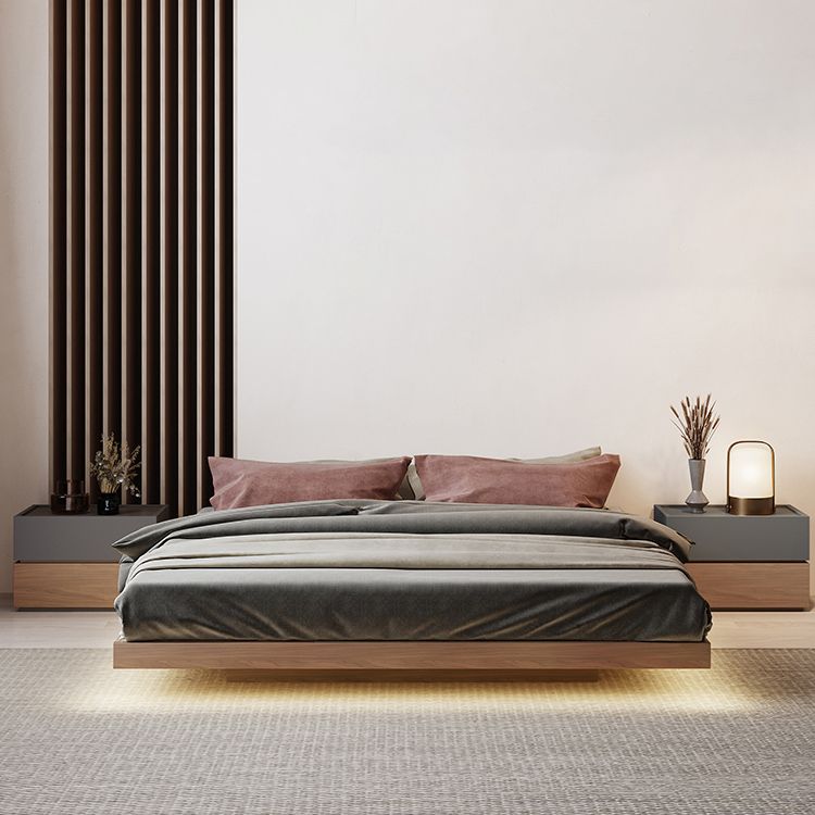 Espresso Platform Bed Frame Solid Wood Platform Bed Mid-Century Modern