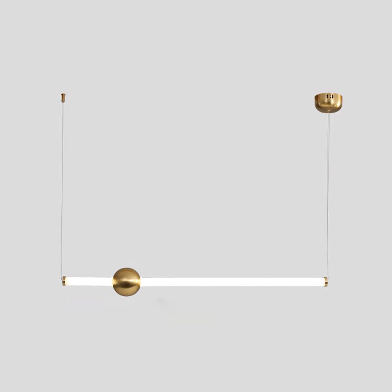 Linear LED Chandelier in Contemporary Simplicity Metal Pendant Light for Kitchen