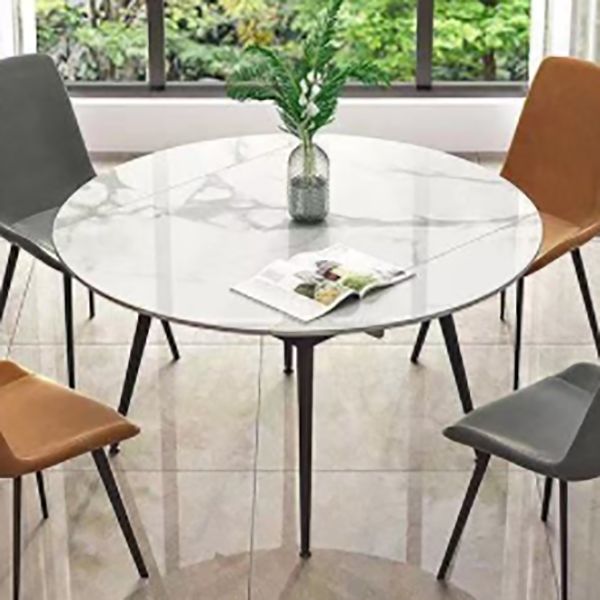 Muebles para el hogar de piedra de comedor de estilo contemporáneo de 4 pies con pierna de metal