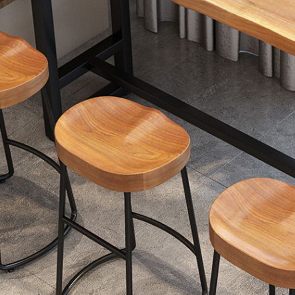 Industrial Style Bar Table Set 1/9 Pieces Solid Wood Rectangle Table and Stool Set