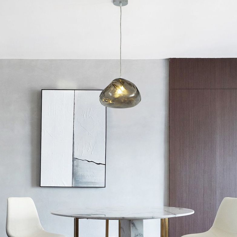 Lámpara de vidrio colgante con forma de colgante en forma de nube de estilo de diseñador lámpara de trabajo de restaurantes de 1 luces