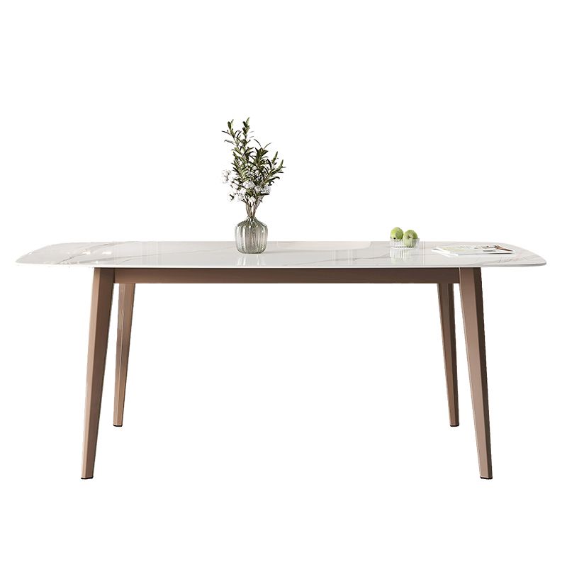 Modern Sintered Stone Dining Table Rectangle Table with 4 Legs for Home