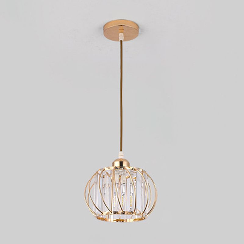 7,5 pouces de large Mini Crystal Hanging Light avec design métallique Conception d'éclairage moderne pour l'allée du couloir