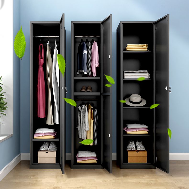 Contemporary Metal Wardrobe Armoire Hinged Wardrobe Closet for Home