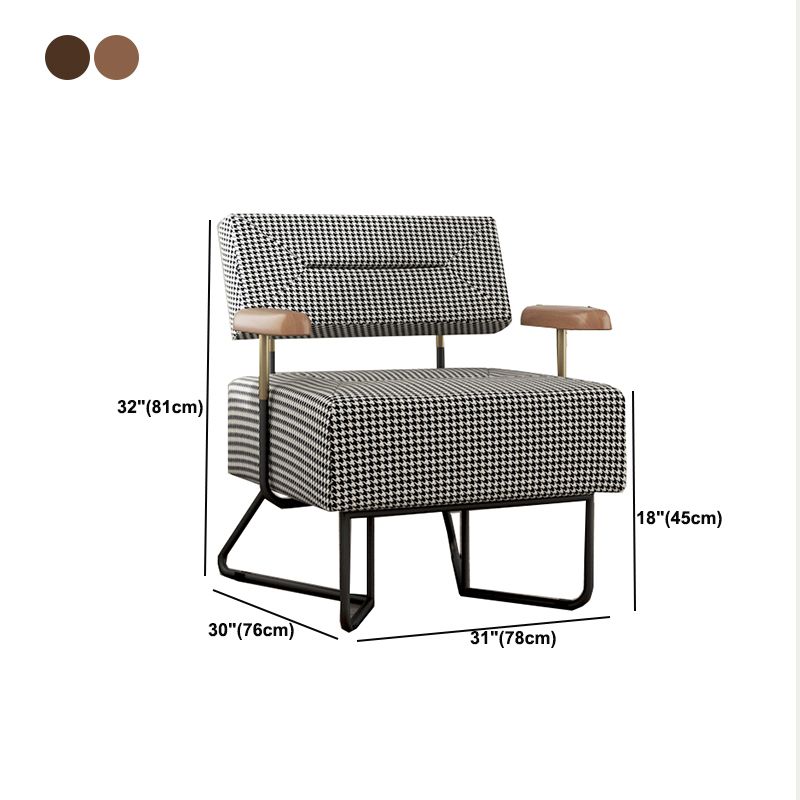 Contemporary Fabric Arms Included with Black Legs Accent Armchair