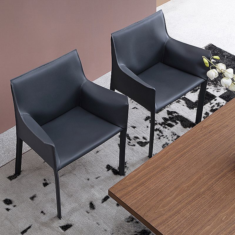 Contemporary Faux Leather Dining Chair Upholstered Dining Arm Chair