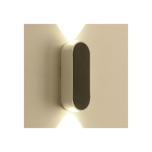 Einfache stilvolle ovale Wandleuchter Licht Aluminium LED Schlafzimmer Wandmontagelampe in schwarzer, warmer/weißer Beleuchtung