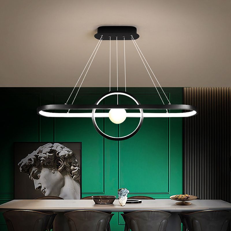 Contemporary Simplicity Ring Chandelier Pendant Light Acrylic Hanging Light Fixtures for Restaurant