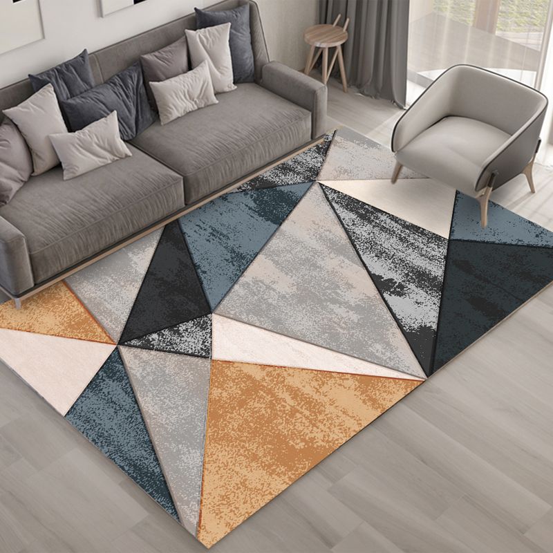 Contemporary Geometric Print Carpet Polyester Indoor Rug Stain Resistant Rug for Living Room