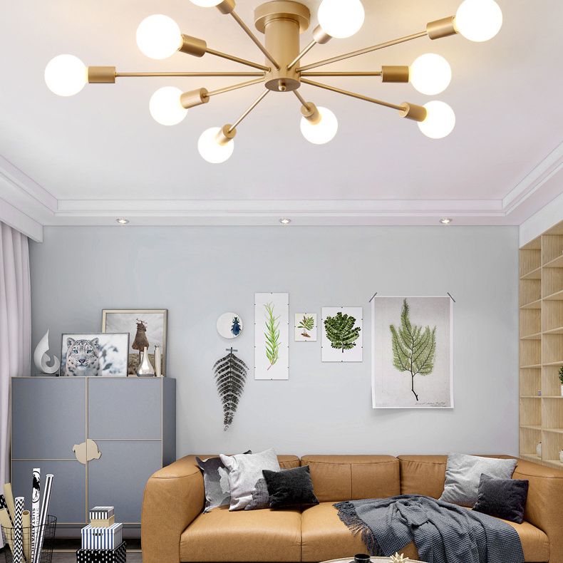 Accesorio de techo de semi-semi-flush sputnik semi desplazamiento luz para espacios interiores