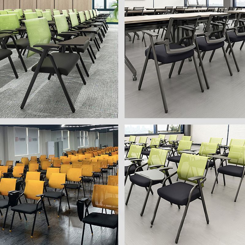 Mid Back Conference Chair with Fixed Arms Modern Office Chair with Metal Frame