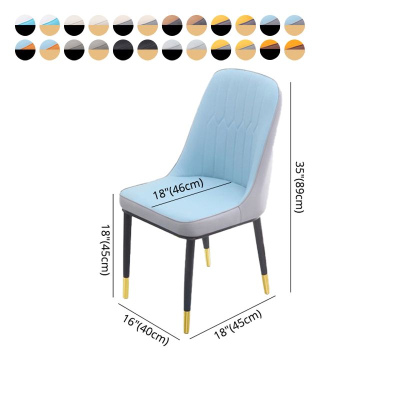 Chaise d'appoint d'intérieur scandinave, dossier Parsons, chaise de salle à manger rembourrée en métal
