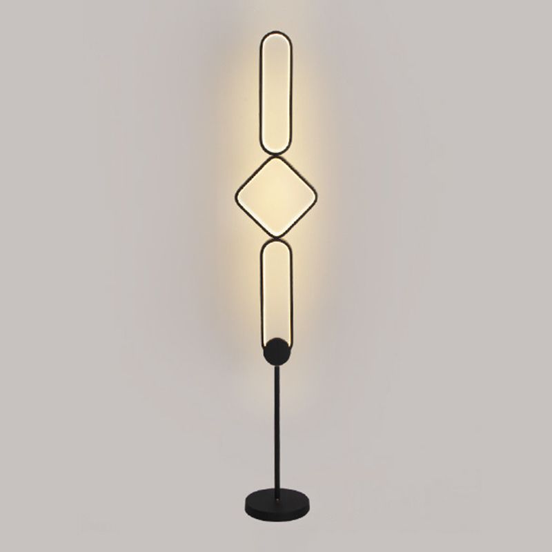 Geometrical Linear Floor Light Artistic Metal Bedroom Standing Light