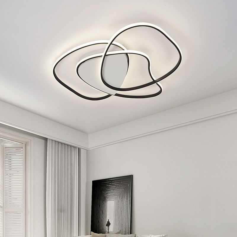 Modern Unique Shape Flush Mount Light Fixtures 3 Light Flush Mount Ceiling Light