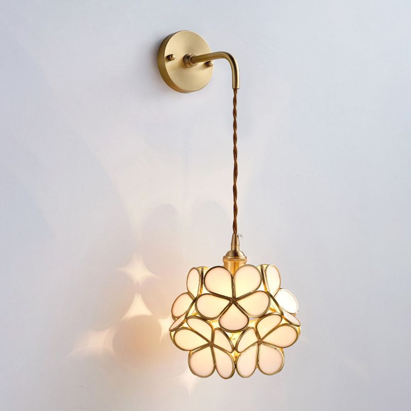 Moderner Blumenwandmontierhellglas 1 Leichte Wandmontagelampe