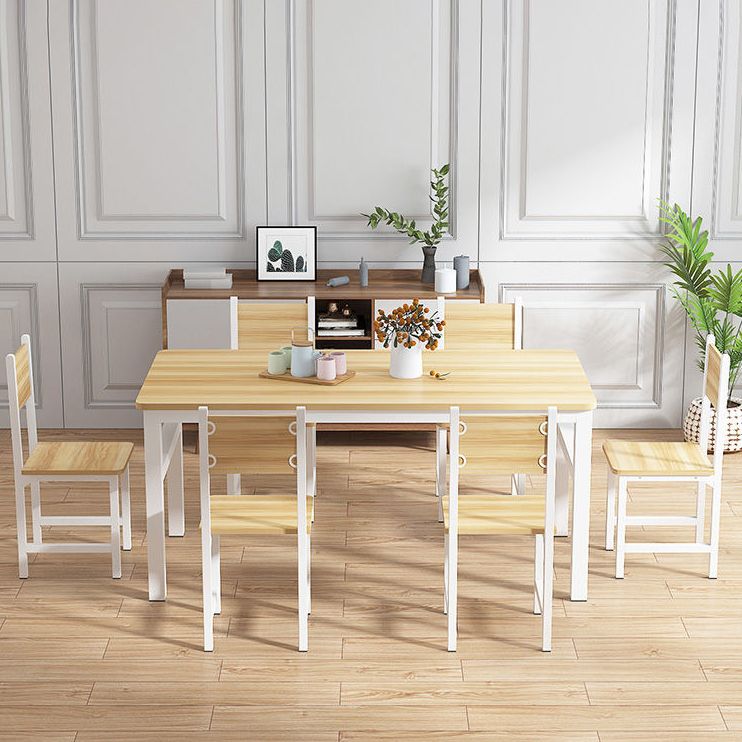 Modern Kitchen Dining Room Set with Wood Top and Double Pedestal Base Furniture for Home Use