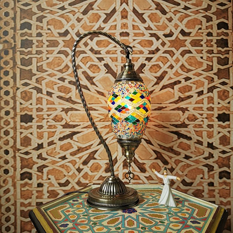 Moderne stijl traanvormige tafel verlichting glas 1 lichte tafellamp voor slaapkamer