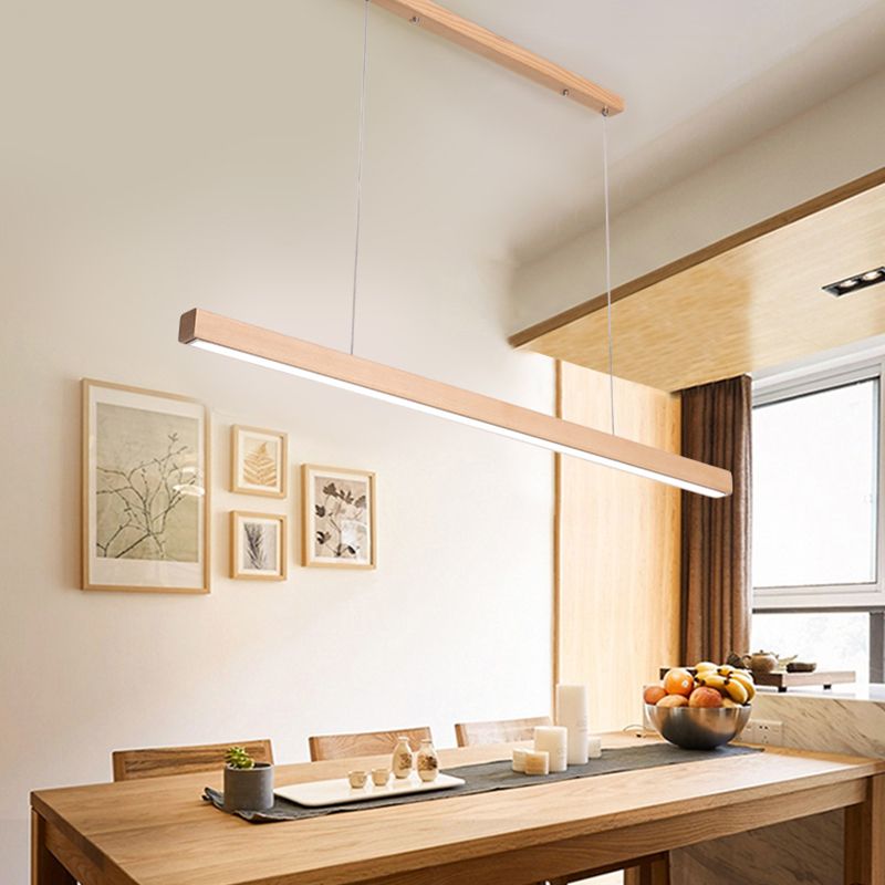 Modern Pendant Lighting for Kitchen Island Linear Island Lighting in Wood