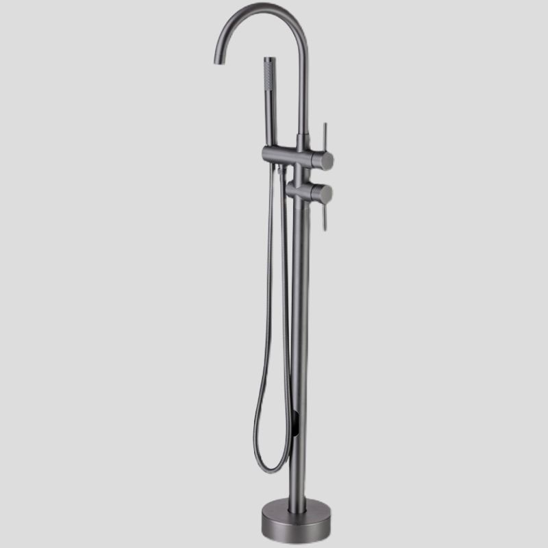 Modern Floor Mounted Metal Freestanding Tub Filler Swivel Freestanding Faucet