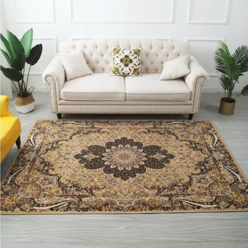 Traditional Tribal Totem Rug Polyester Indoor Rug Stain Resistant Area Carpet for Living Room