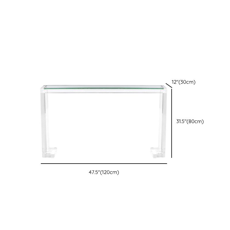 Acrylic Rectangle Accent Table Modern 1-shelf Console Table for Hall